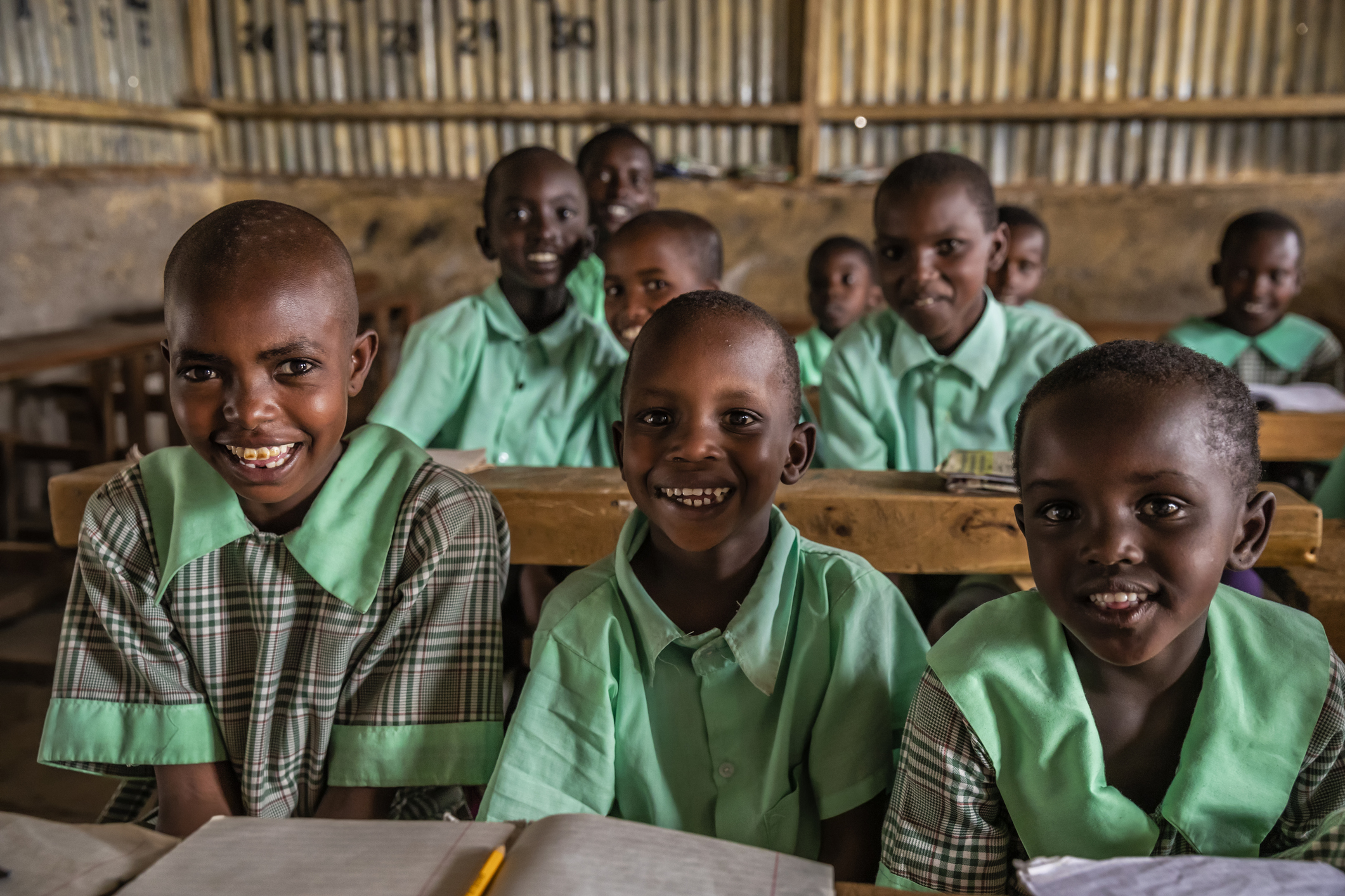 School children in a school near Masai Mara Game Reserve in Kenya